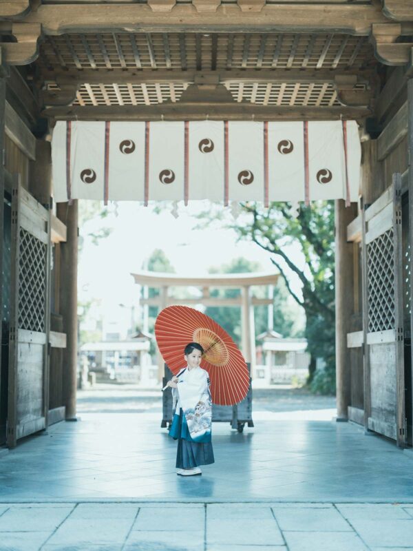 小山須賀神社、5歳七五三、かいとくん！番傘