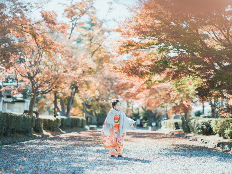 那須乃木神社、7歳七五三ロケ、うららちゃん！紅葉